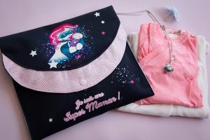 projet couture de la fête des mères pochette super maman